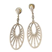 14k Yellow Gold Diamond Earring with 1.58 Cttw Diamonds G-H Color VS2-SI1 Clarity