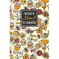 Weekly Meal Planner: 60 Week Food Planner & Grocery List | Bee and Honey Pattern Cover Menu Planning Notebook | Meal Prep And Shopping List Journal, 6x9