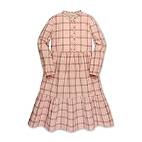 Hope & Henry Girls' Long Sleeve Tiered Ruffle Neck Dress