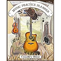 Music Practice Planner - Country Style: Grayscale Edition, 8.5 x 11 inches ( 21.5 x 27.9 cm ), 129 gray scaled pages, 4 repeating Pages with Lesson ... music study notebook, Country Music Notebook