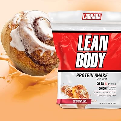 Labrada Lean Body Hi-Energy Meal Replacement Shake, Power Latte, 35g  Protein, 2.47lb 