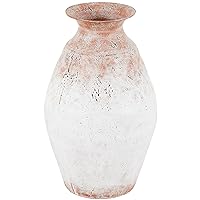 Deco 79 Metal Decorative Vase Distressed Textured Centerpiece Vase with Terracotta Accents, Flower Vase for Home Decoration 11