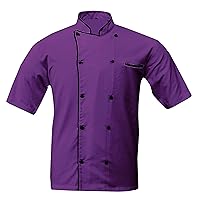 Creation HF-99 Men's Half Sleeves Chef Coat/Jacket Black Piping (Size=XXS-7XL, Multi Color Coat)