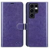 OCASE Compatible with Galaxy S24 Ultra 5G Wallet Case, PU Leather Flip Folio Case with Card Holders RFID Blocking Kickstand [Shockproof TPU Inner Shell] Phone Cover 6.8 Inch (2024), Pulple