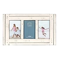 Homestead Collage Frame for Three Photos in Antique Finish, White, 4 x 6
