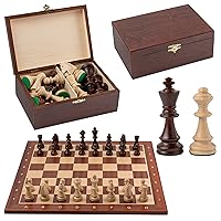 Folding Chess Board Tournament No.6 Sycamore Mahogany 54cm / 