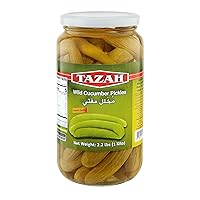 Tazah Pickled Wild Cucumbers in Jar 2.2 lbs Lebanese Wild Cucumber Pickles 35.2oz - 1kg