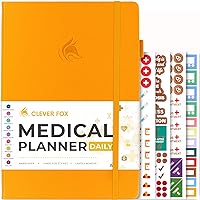 Clever Fox Medical Planner Daily – Health Diary Notebook, Wellness Journal & Self-Care Logbook, Lasts 3 Months, 7x10.5″ (Amber Yellow)