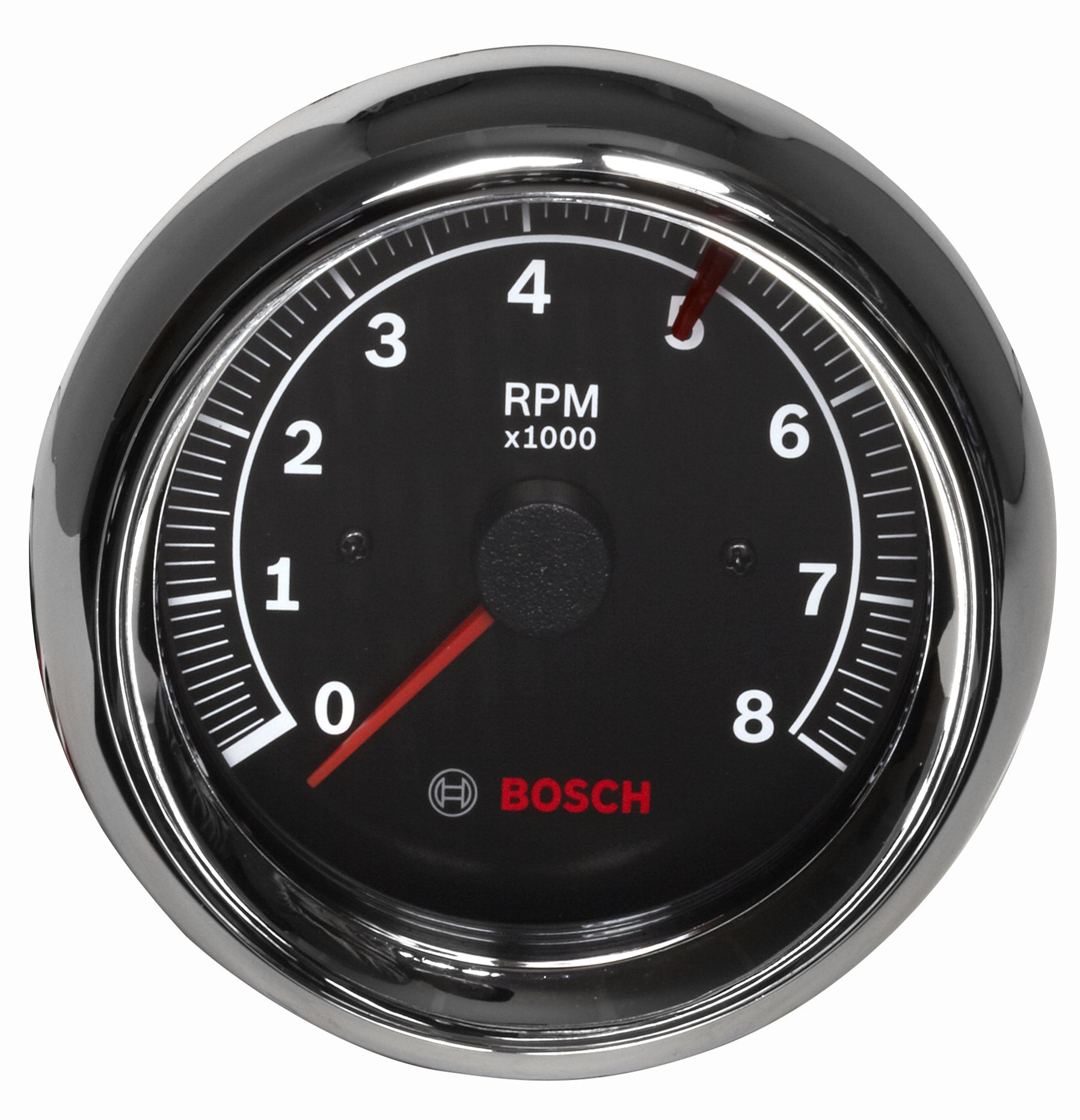 Actron SP0F000018 Bosch Sport II 3-3/8" Tachometer (Black Dial Face, Chrome Bezel)
