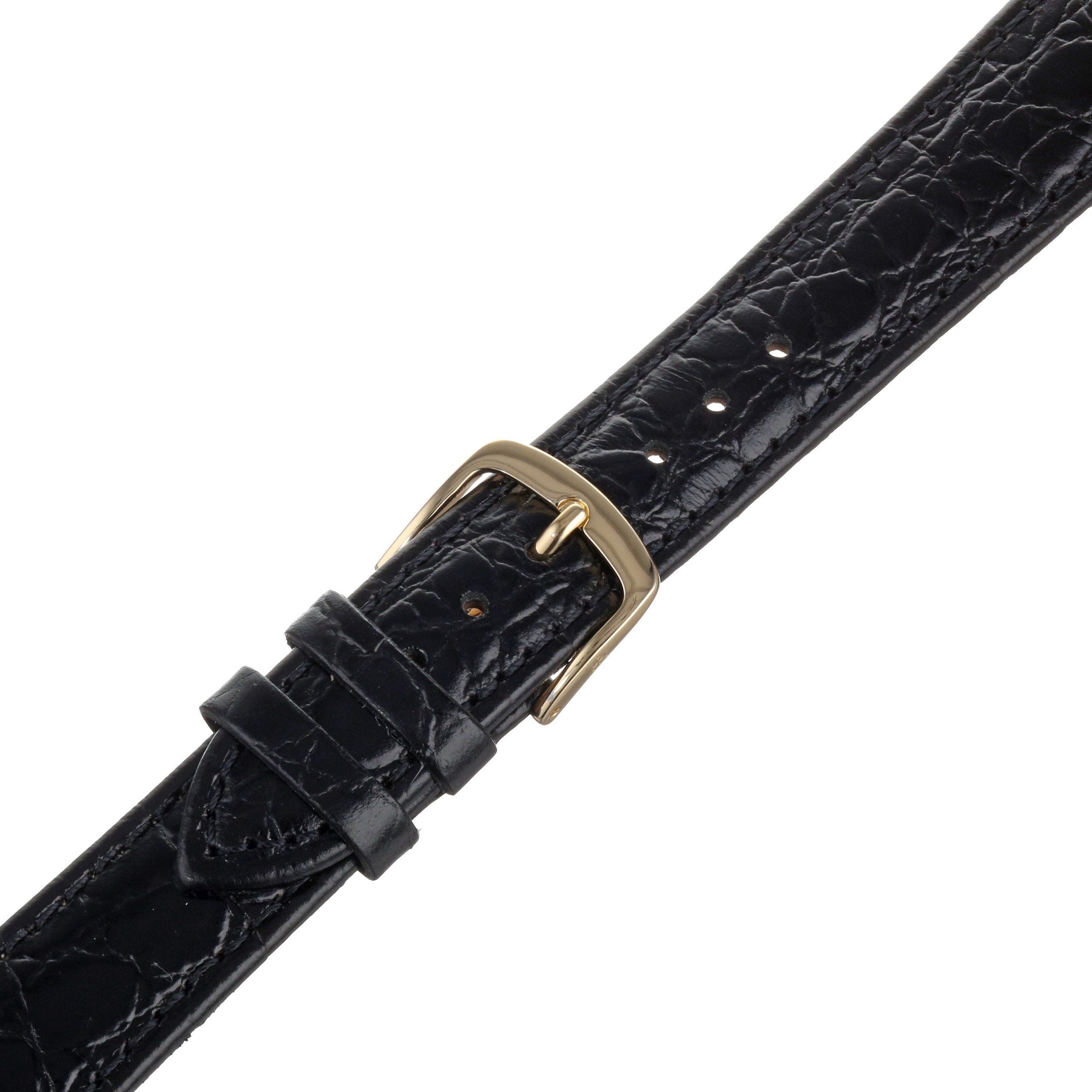 Hadley-Roma 20mm 'Men's' Leather Watch Strap, Color:Black (Model: MSM717LA 200)
