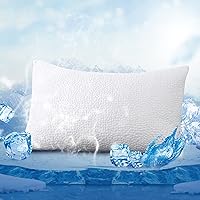 MLILY Cooling Pillow for Sleeping Queen Size, Harmony Premium Shredded Memory Foam Pillows with Ice Silk Cover- Washable and Removable, Bed Pillows for Back, Stomach or Side Sleepers, 29
