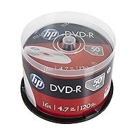 HP DVD-R 16x Blank Discs (120 Minutes/4.7GB) - 50 Disc Cake Box