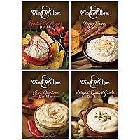 Dip Mix 4 Flavor Variety Bundle: Cheesy Bacon, Roasted Red Pepper, Asagio and Roasted Garlic, and Fiesta Ranchero (4 Packs Total)