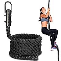 Workout Fitness Training Climbing Rope in Black – Battle Rope for Kids & Adults Outdoor & Indoor Gym Exercise