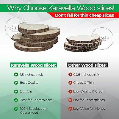 Mua KARAVELLA X Large Wood Slices for Centerpieces - 5 Pack Wood  Centerpieces for Tables, 12-13 inches, Rustic Wedding Centerpiece, Natural  Wood Slabs trên  Mỹ chính hãng 2024