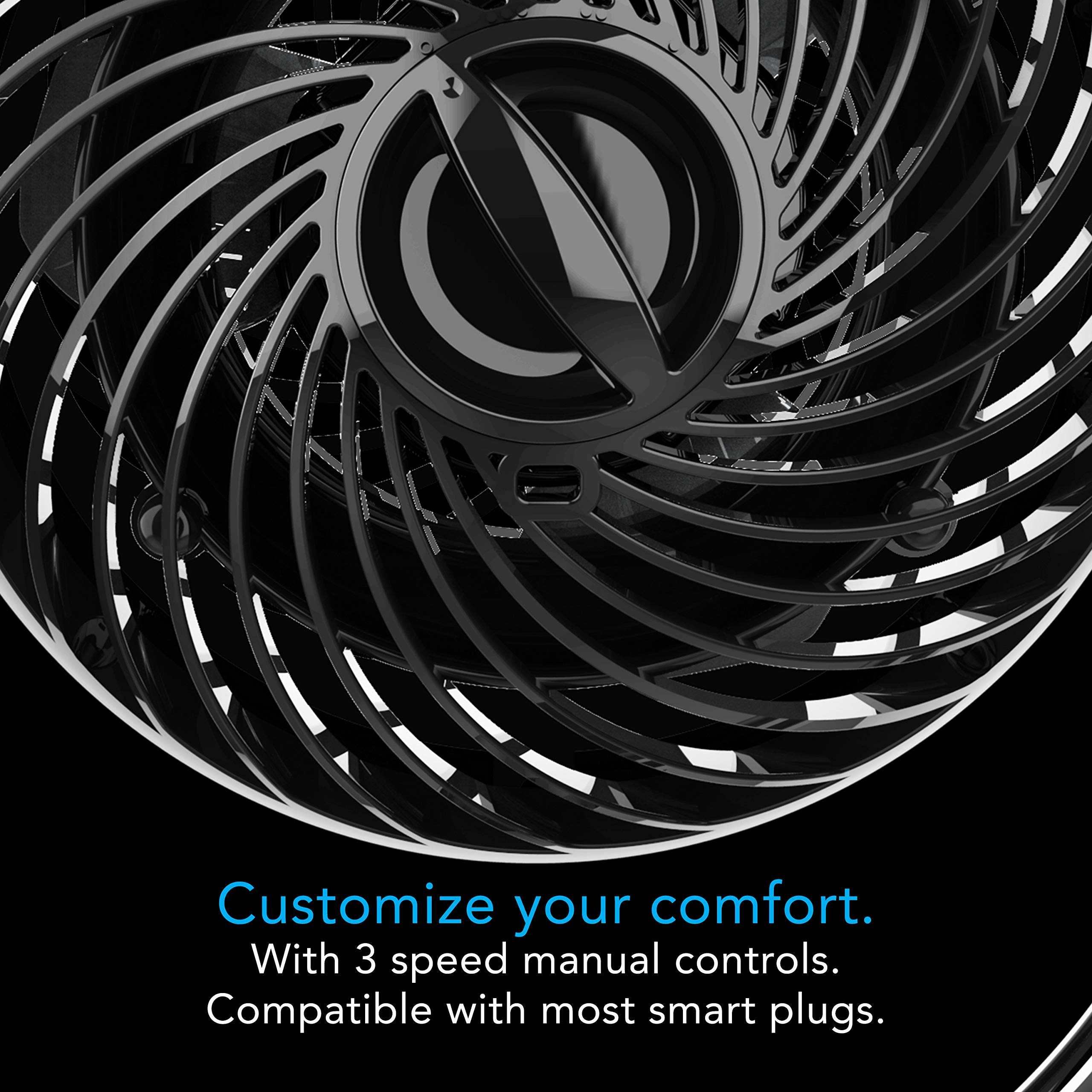 Vornado Pivot3C Compact Air Circulator Clip On Fan with Multi-Surface Mount, Black