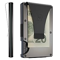 The Ridge Wallet For Men, Slim Wallet For Men - Thin as a Rail, Minimalist Aesthetics, Holds up to 12 Cards, RFID Safe, Blocks Chip Readers, Aluminum Wallet With Money Clip (Gunmetal)