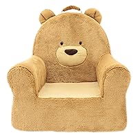 Soft Landing Animal Adventure Brown Sweet Seats, Premium and Comfy Toddler Lounge Chair with Carrying Handle & Side Pockets Bear