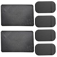 6 Pcs Car Dashboard Non Slip Mat, Sticky Gripping Pad Sticky Gel Pad Multifunctional Fixate Gel Pads Non-Slip Mounting Pad Cell Pad, for Radar Detector, Cell Phone, Keys, Mirrors, GPS, Black