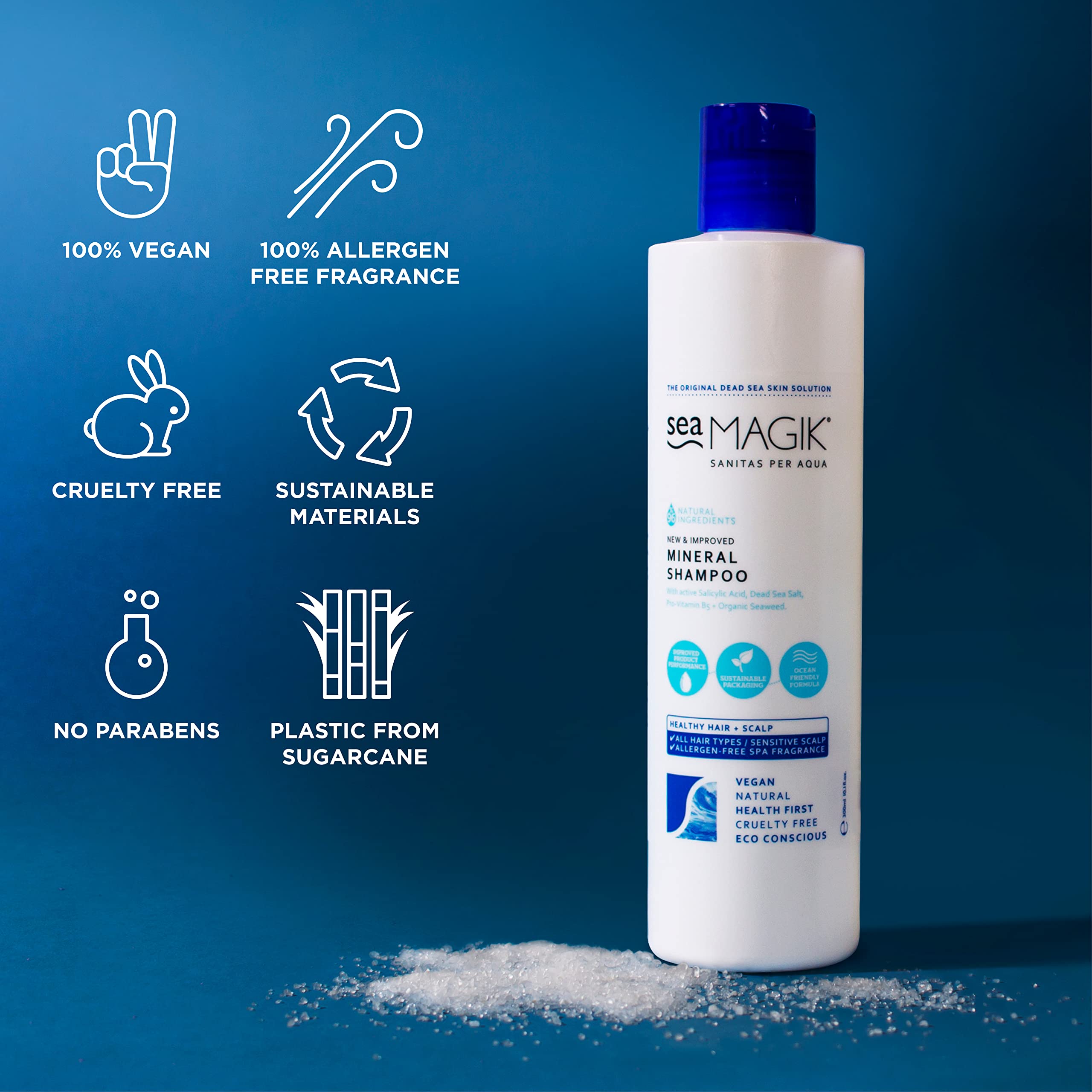 Sea Magik Mineral Shampoo 10.14fl oz - Sulfate Free Shampoo with Organic Seaweed/ 100% Vegan/ Sustainable Packaging
