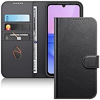 JETech Wallet Case for Samsung Galaxy A15 5G / 4G 6.5-Inch, Shockproof PU Leather Magnetic Flip Cover with Card Holder, Stand Feature and Full Camera Protection (Black)