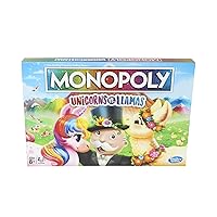 Monopoly Unicorns vs. Llamas Board Game for Ages 8 and up, Play on Team Unicorn or Team Llama [Amazon Exclusive] - Amazon Exclusive