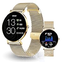 XCOAST Women's Smartwatch Siona 2, Classic Gold, iOS & Android, AMOLED Display, 6.9 mm Flat, Fitness Tracker, Women's Blood Oxygen, Heart Rate, Blood Pressure, Waterproof