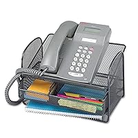 Safco Onyx Phone and Utility Tray with Drawer, Desktop Organizer, Durable Steel Construction