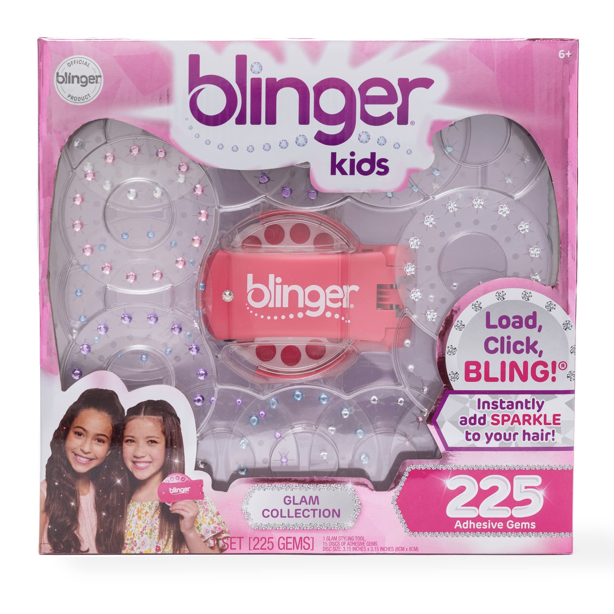 Blinger Ultimate Set, Glam Collection, Comes with Glam Styling Tool & 225 Gems - Load, Click, Bling! Hair, Fashion, Anything! (Amazon Exclusive)