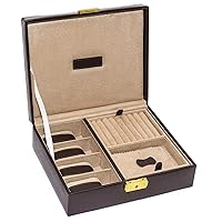 Brooklyn Heights Men's & Women's Genuine Leather Valet for 4 Watches.