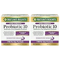 Probiotic 10, Ultra Strength Daily Probiotic Supplement, Support for Digestive, Immune and Upper Respiratory Health, 2 Pack, 30 Capsules