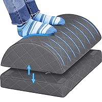 Foot Rest for Under Desk at Work Adjustable Foam for Office and Home, Office Desk Accessories，Comfortable Footrest with 2 Adjustable Heights，Back & Hip Pain Relief (Grey)
