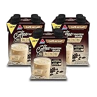 Atkins Café au Lait Iced Coffee Protein Shake, 15g Protein, Low Glycemic, 3g Net Carb, 1g Sugar, Keto Friendly, 12 Count