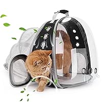 Bubble Expandable Cat Backpack Pet Travel Carrier for Cats and Dogs (Black-Expandable)