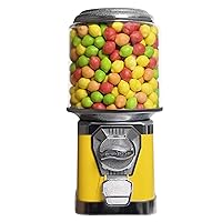 Gumball Machine for Kids - Yellow Vending Machine with Cylinder Globe - Bubble Gum Machine for Kids - Home Vending Machine - Coin Gumball Machine - Bubblegum Machine - Gum Ball Machine Without Stand