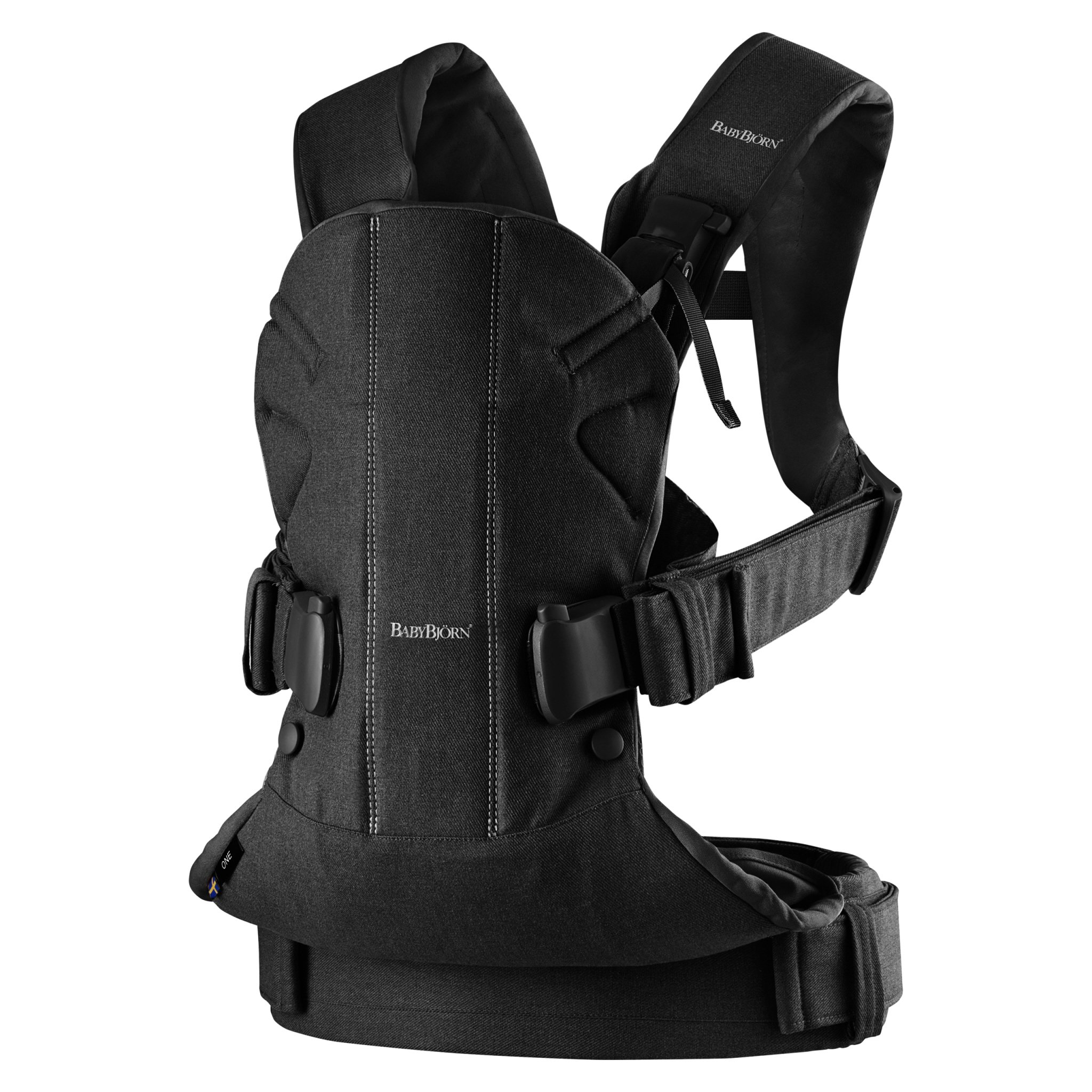 BabyBjörn Baby Carrier One, Cotton, Black, One Size (098023US)