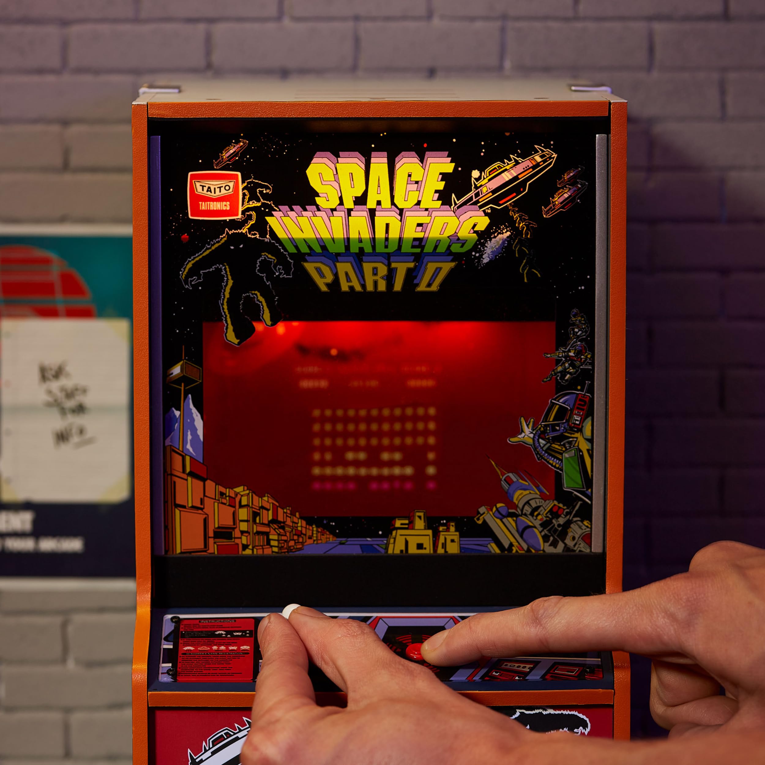 Quarter Arcades Official Space Invaders II 1/4 Sized Mini Arcade Cabinet by Numskull – Playable Replica Retro Arcade Game Machine – Micro Retro Console