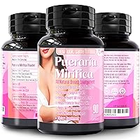 Natural Pueraria Mirifica Capsules 2000mg Daily - Breast Enhancement Pills for Women - Breast Growth Pills, Breast Enhancers, Vaginal Health, Menopause Relief, Skin and Hair Health 90 Veggie Capsules