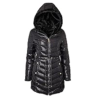 Sportoli Womens Winter Coat Reversible Faux Fur Lined Quilted Puffer Jacket