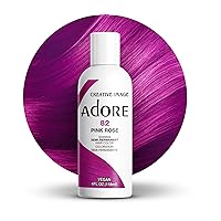 Adore Semi Permanent Hair Color - Vegan and Cruelty-Free Hair Dye - 4 Fl Oz - 082 Pink Rose (Pack of 1)