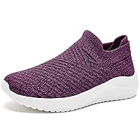 Akk Womens Walking Shoes Slip on Sneakers Comfortable Knitted Mesh Sneakers Lightweight Casual Work Shoes