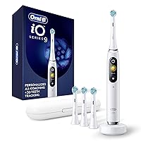 Oral-B iO Series 9 Electric Toothbrush with 3 Replacement Brush Heads, White Alabaster