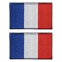 2 PCS AliPlus France Flag Patches Embroidered Tactical Military Morale Patch Applique Fastener Hook and Loop