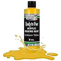 Pouring Masters Sunflower Yellow Acrylic Ready to Pour Pouring Paint – Premium 8-Ounce Pre-Mixed Water-Based - For Canvas, Wood, Paper, Crafts, Tile, Rocks and more