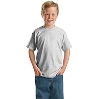 Hanes Youth 50/50 Short Sleeve T-Shirt, Ash, X-Small