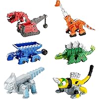 Mattel Dinotrux Multipack with 6 Character Toy Cars, Half Dinosaur & Half Construction Vehicle, Includes Ty Rux, Ton-Ton & Skya