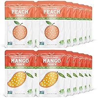 Nature's Turn Freeze-Dried Fruit Snacks, Peach and Mango Crisps, Pack of 24 (0.53 oz Each)