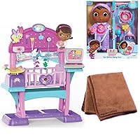 Just Play Doc Mcstuffins Baby All in One Nursery Toy and Just Play Doc Mcstuffins Get Better Baby Cece Doll, Bundle with Cleaning Cloth