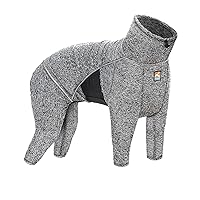 Kurgo Stowe Base Layer for Dogs, Dog Onesie Body Warmer, Bodysuit for Dogs, Recovery Suit, Reduce Anxiety, Contains Shedding, Leash Opening, Reflective, Heather Black (X-Small)