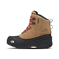 THE NORTH FACE Kids' Chilkat Lace V Insulated Waterproof Snow Boot, Almond Butter/TNF Black, 11